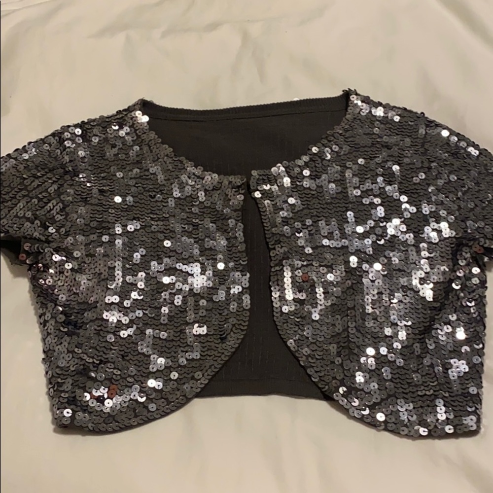 Vintage Cropped sequined top